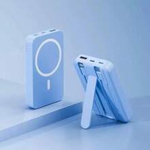 Power Bank Magnético 10000mAh, Accesorio Portátil para Smartphone - AZUL-10000mAH(Modelo de doble uso con soporte) - Ver 2