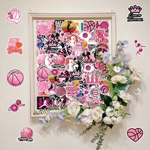 50pcs Sports Basketball Pink Fun Cartoon Creative Cute Decorative Desktop Guka Stickers For Women - Women's Basketball - 1991 - View 8