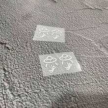 2 piezas Pegatinas divertidas para coche - Pegatinas de botón en blanco con diseño de OVNI, se adaptan a todos los botones en blanco del coche - A - Ver 6
