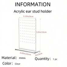 72-Slot Acrylic Earring Holder, Transparent Acrylic Earring & Lip Ring Display Stand, Jewelry Organizer Rack, Essential For Women Travel & Dorm, Autumn Decor - Transparent - View 8