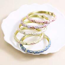 14K Gold Plated Fashionable Casual Versatile Commute Vintage Colorful Bracelet For Women - Yellow Gold - View 5