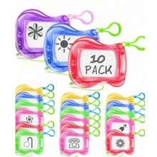 5/10pcs Mini Magnetic Drawing Board With Keychain, Office & Education Doodle Sketchbook, Erasable Drawing Toy, Ideal For Party Favors & Gifts, Plastic Material - Multicolor - View 5