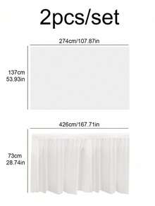 1/2 piezas Mantel desechable y falda de mesa - Blanco - Ver 6