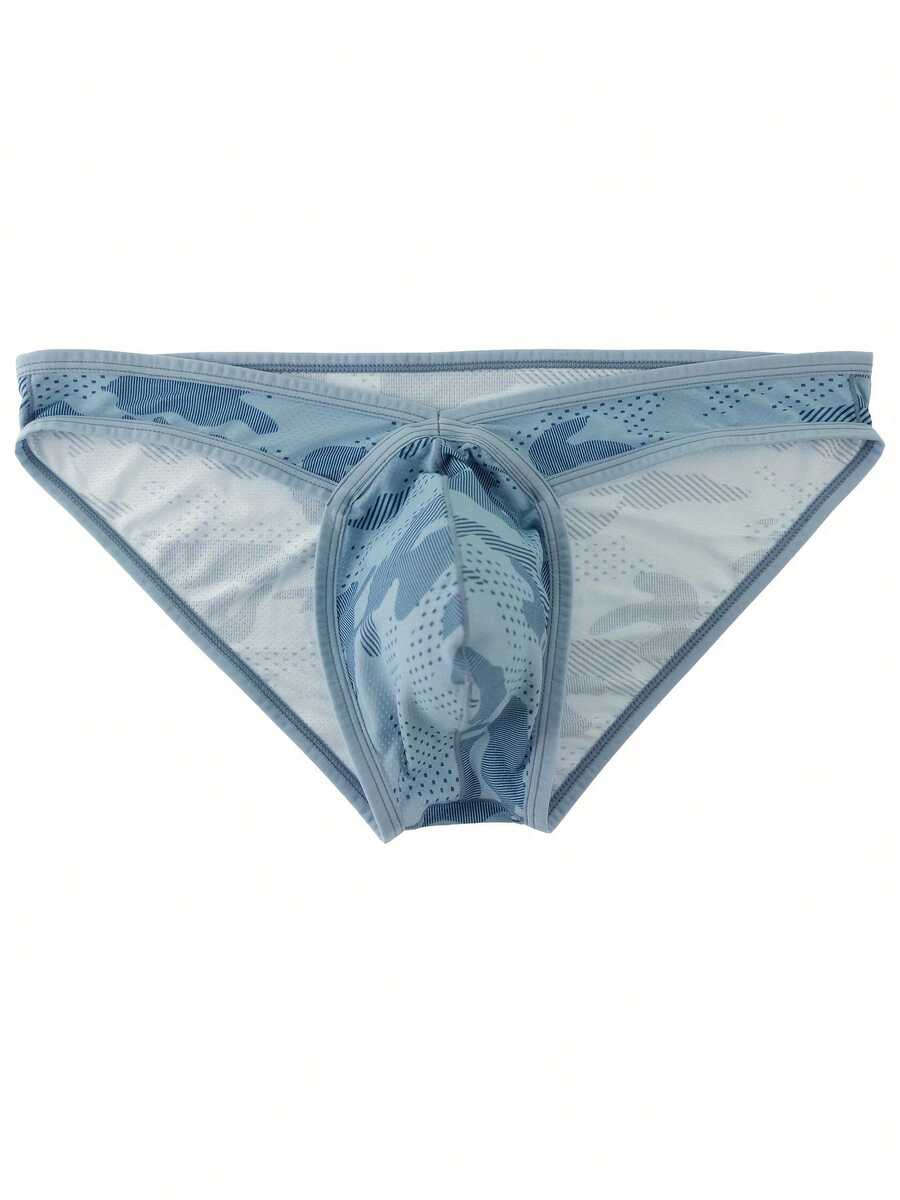 Men's Mesh Briefs - Lightweight, Breathable, And Comfortable Low-Rise Butt Lift With Stretch Fabric For Casual Wear And Comfort | Fashionable Underwear | Stretch Fabric - 藍色 - 查看 1