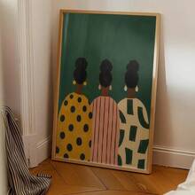 1pc Framed/Unframed Bohemian African Fashion Poster, African Girl Woman Folk Art Wall Decor, Vintage Minimalist Aesthetic Scroll Painting, Suitable For Hallway, Living Room, Bedroom Modern Home Decor - A - View 8
