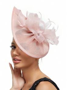 1 pezzo Fascinator a forma di goccia per donne, fascia per capelli, fermaglio per capelli, cappello pillbox da derby, cappello da chiesa, copricapo, Kentucky, cocktail, tea festa, matrimonio, ballo di fine anno, accessori per capelli - Multicolore - Visualizzare 3