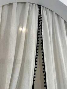 1pc Heavyweight Linen Color Door Curtain, Translucent But Opaque, Suitable For Patio Entrance Hallway Privacy Protection, Multiple Sizes Available - Beige - View 3