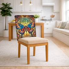 2/4/6pcs Set, Home Decor, Butterfly Pattern Printed Linen Chair Covers, Suitable For Daily Home Decoration, Living Room, Dining Room, Garden Environment, Hotel Restaurant, Holiday Party, Friends Gathering, Washable Polyester Material, Dining Chair Seat Cushion Covers - Multicolor - View 6