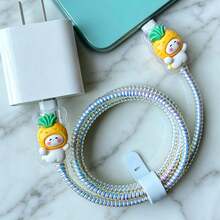 Cable Protector, 12-15/16 Anti-Break Charging Cable Protector, Type-C & Lightning Data Cable Protector - Multicolor - View 5