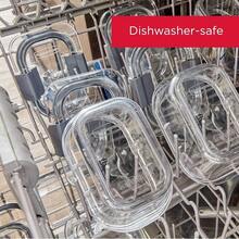 Rubbermaid Brilliance Recipientes de almacenamiento de alimentos con tapas para almuerzo, preparación de comidas y sobras, aptos para lavaplatos, 1.3 tazas, transparente/gris - Transparente + 5-Pack (1.3 Cups) + Contenedor - Ver 7