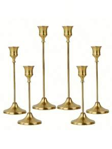 30/12pcs Minimalist Single-Head Electroplated Iron Candle Holder Decor, Romantic European Style Home Candlelight Dinner Wedding Decoration, Table Centerpiece, Suitable For Various Holidays, Room Decor (Candles Not Included) - Multicolor - View 20