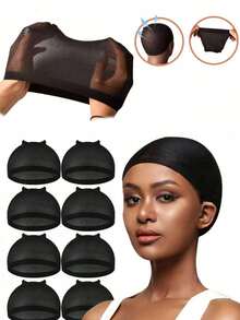 Women's Transparent Clear Wig Caps, 30/20/10/5/2pcs Stretchy Nylon Wig Caps, Invisible Ultra-Thin Elastic Wig Caps, Suitable For Lace Front Wigs - Multicolor - View 1