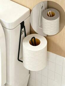 1 pieza Portarrollos de papel higiénico montado en la pared, Dispensador de toallas de papel, Portarrollos de toallas de papel para baño, Portarrollos de toallas de papel montado en la puerta del armario sin taladro, Cocina, Navidad, Regalo de Navidad, Decoración de habitación, Decoración de sala de estar, Decoración de dormitorio - Multicolor - Ver 1