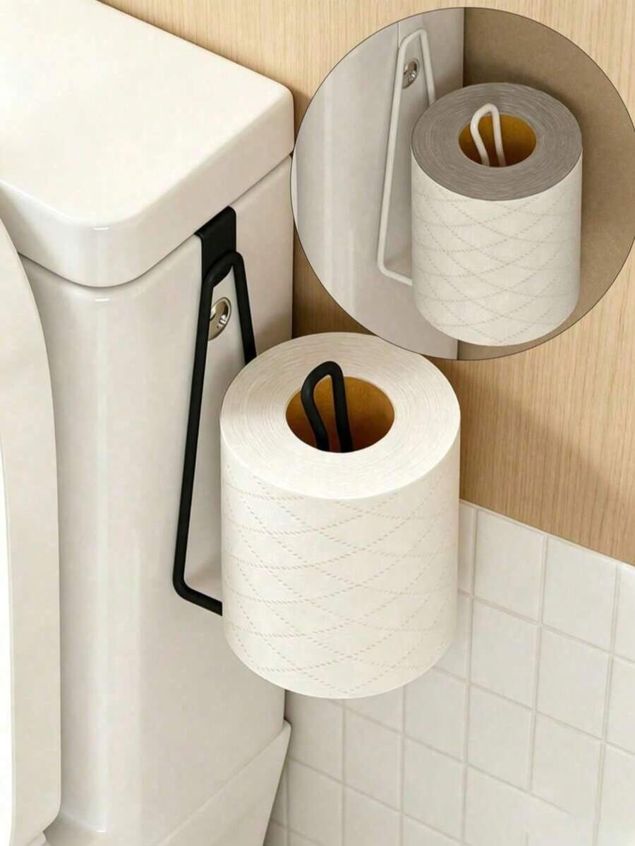 1 pieza Portarrollos de papel higiénico montado en la pared, Dispensador de toallas de papel, Portarrollos de toallas de papel para baño, Portarrollos de toallas de papel montado en la puerta del armario sin taladro, Cocina, Navidad, Regalo de Navidad, Decoración de habitación, Decoración de sala de estar, Decoración de dormitorio - Multicolor - Ver 1