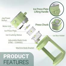 Shaved Ice Machine, With Adjustable Buttons, Electric Ice-Making Function, Capable Of Producing Delicious Fluffy Ice Cream, Snow Ice And Granular Crushed Ice. Suitable For Birthday Parties, As A Gift, It Is A Must-Have For Summer! Made Of PP Material - Mint Green - View 3