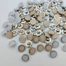 20pcs/1.5cm Fashion Personalized Minimalist Round Plastic Bohemian Style Buttons Gold Silver Buttons European And American Style Vintage High-End Retro Geometric Pattern Bowl-Shaped Buttons Handmade Sewing High-Quality Versatile Buttons DIY Decoration For Clothes Bags Hats Coats Sweaters Pants Shirts Suits - 20pcs/1.5cm Gold Geometric Pattern Buttons - View 6