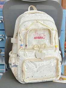 Star Pattern Ita Bag Backpack, Transparent Layer Student Backpack, Japanese Sweet Style Commuter Bag - Multicolor - View 2
