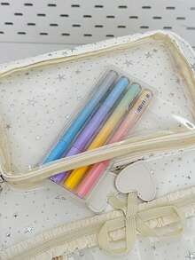 Star Pattern Ita Bag Backpack, Transparent Layer Student Backpack, Japanese Sweet Style Commuter Bag - Multicolor - View 7