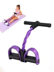 1pc 6-Tube Resistance Band With Handle, Multi-Function Yoga Foot Pedal Stretcher, Suitable For Abdominal/Waist/Arm/Leg Stretching And Shaping Exercises, Applicable For Home/Outdoor/Gym Scenarios - Multicolor - View 11