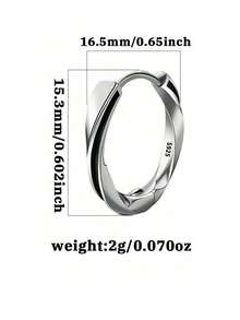 1 Pair Elegant 925 Silver Mobius Loop Resin Dangle Earrings For Women, Suitable For Daily, Party, Date - Gold - View 2
