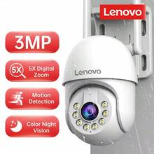 Kamera Keamanan WiFi PTZ Lenovo X5T 3MP, Putar 355° dan Kemiringan 90°, Deteksi Manusia dan Pelacakan Otomatis, Penglihatan Malam IR Cerdas 10-20m, Audio Dua Arah - Putih - View 1