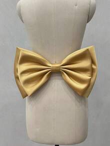 A Black Satin Back Large Double Bow Accessory Waist Decoration 37cm - Black - View 11
