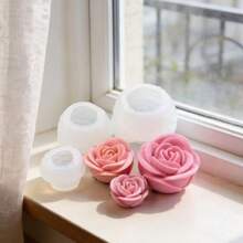 玫瑰香氛蠟燭矽膠模具 DIY 玫瑰香氛石膏擴香石家居裝飾矽膠模具 玫瑰矽膠模具 - 白色 - 查看 8
