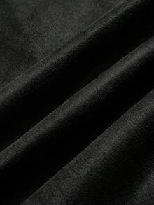 男士春秋薄麂皮夾克，復古小立領休閒外套，寬鬆極簡拉鍊棒球夾克上衣 - 黑與白 - 查看 11