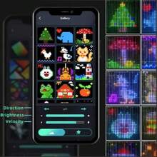 Smart Curtain String Lights, Connects To An App,Programmable DIY Patterns And Text; Perfect For Halloween, Valentine's Day, Christmas, Garden, Father's Day, Outdoor, And Bedroom Decorations - 5.2FT/256LED - 查看 3