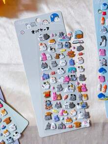 Cute Animal 3D Bubble Stickers, Adorable Cartoon Planner Stickers, DIY Diary Stationery Stickers Decoration, Aesthetic Art - Multicolor - View 6