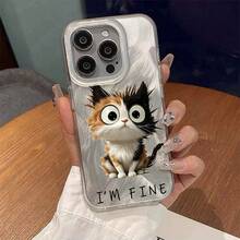 1 pieza Funda con borde TPU suave + respaldo PC+PET, marco de cámara transparente, respaldo con degradado tipo pluma, bordes blandos antiimpactos, diseño único y alta apariencia, compatible con iPhone y Galaxy, versátil para todo look, antiarañazos y tacto cómodo MXYSK779 - YSK-XYM-MXYSK779 - Ver 4