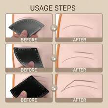3 PiecesEyebrow Ruler And Micro Tattoo Drawing Set, Quick Eyebrow Design - Reusable Drawing Guide For Men And Women - Multicolor - View 4