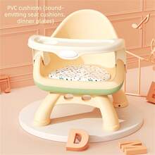 1 pieza Silla alta infantil multifuncional desmontable con almohadilla activada por sonido, ajuste de doble velocidad, bandeja extraíble, base estable antivuelco - Multicolor - Ver 11