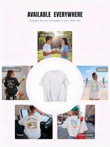Sweet Faith Strawberry Print Loose Cotton T-Shirt, Casual Summer Top, Great For Daily Wear And Gift, Fashionable Summer Wear. - White - View 7
