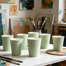 60/50/40/20/5pcs Paper Cups, Party Cups, Sage Green Paper Cups, Cold Drink Cups And Coffee Cups, Party Drinkware, Kitchen And Restaurant Essential Drinkware, Suitable For Birthday Parties, Wedding Banquets, Theme Parties, Bridal Showers - View 7