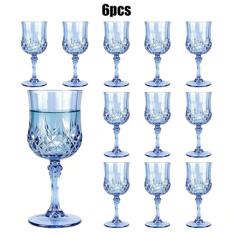 6/12pcs Plastic Wine Drinking Glasses, 7oz Green Plastic Vintage Champagne Vintage Wine Glasses, Unbreakable Goblets For Parties Wedding, Party, Red Wine Glass, Bars, Restaurants - 查看 15