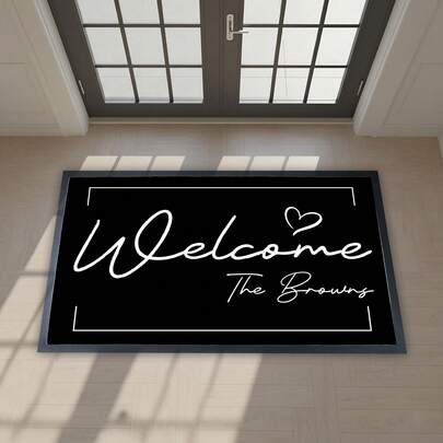 1pc 16"*24" 18"*30" Personalized Welcome Doormat, Custom Last Name Door Mat, Modern Entryway Mat, Housewarming Gift, Customizable Family Name Rug, New Home Gift