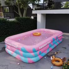 Large Inflatable Swimming Pool, Thickened Outdoor Home Pool, Family Slide Pool, Suitable For Family Gatherings, Outdoor Patio - PVC Material Pool - A - View 5