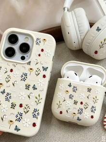 1pc Pastoral Style Mixed Color Small Flower Stickers, Daisy Lily Of The Valley Ladybug Butterfly Shaped Stickers, Self-Adhesive Waterproof Scratch-Resistant, Universal Decorative Stickers For Headphone / Wireless Earphone Case, Laptop, Water Bottle, Suitcase - Countryside Flowers and Insects - View 4