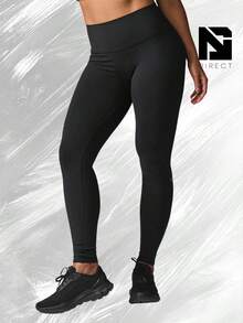 High-Waist Airbrush Legging - 黑色 - 查看 1