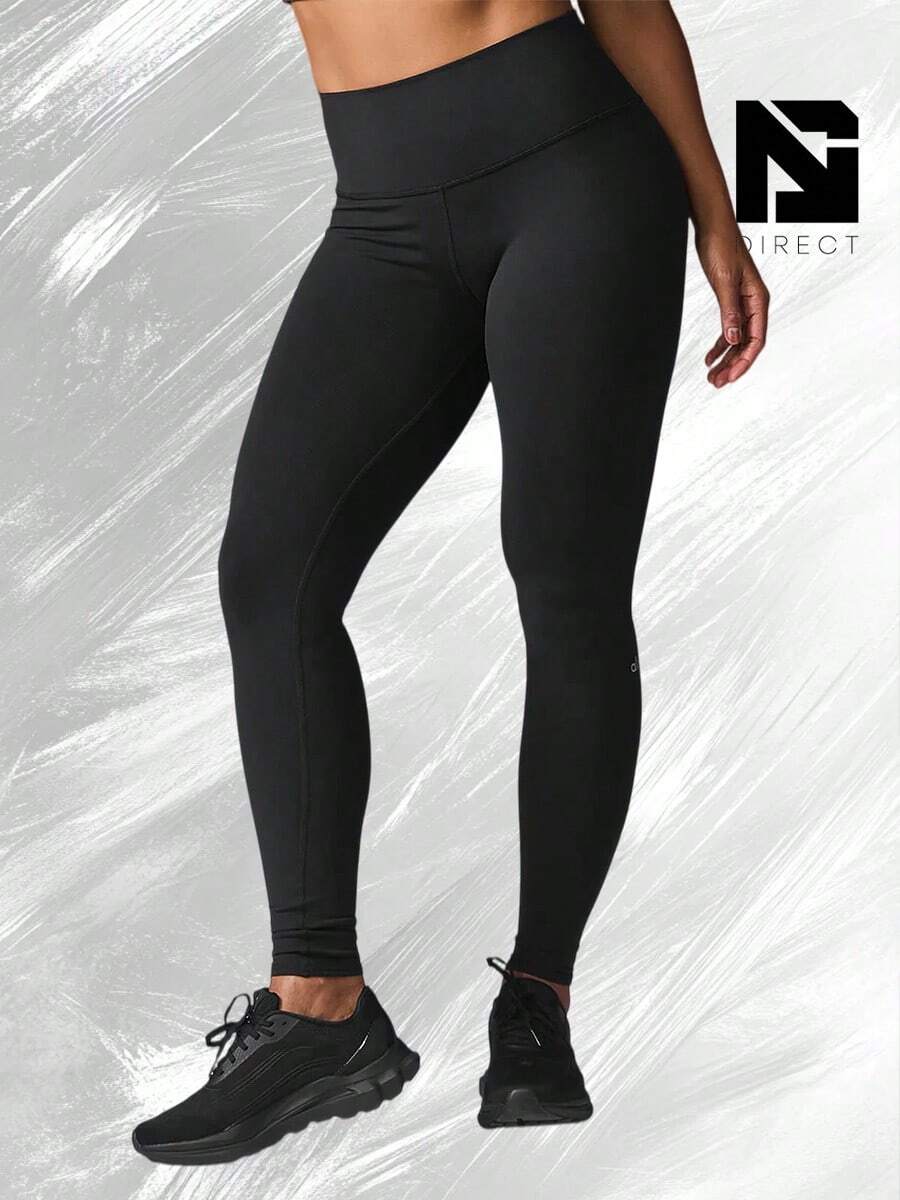 High-Waist Airbrush Legging - 黑色 - 查看 1