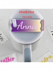 Personalized Acrylic Name Cup Tag, Customizable Font, Creative Drinkware Decoration, Ideal Birthday Gift, 1pc, Multi-Functional, Easy To Clean, Reusable, Exquisite Decoration - Laser Gradient Cup Nameplate - View 3
