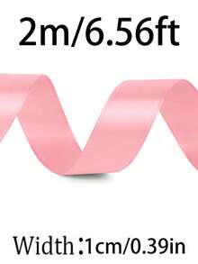 Pink Satin Ribbon, Rolled Pink Ribbon - Perfect For Holiday Parties, Birthday Parties, Gift Wrapping, Bouquets, Crafts, Wedding Decor, Christmas And Sewing Projects - Pink - View 9