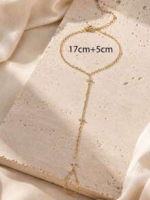1-2pcs European & American Style Women's Luxury Sparkling Flower Finger Bracelet, Suitable For Nightclub, Party, Gathering, Gift For Girlfriend, Best Friend, Souvenir, Anniversary - Gold - View 4