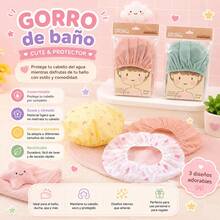 3 Piezas de gorro de ducha con estampado,decoracion de baño para el hogar,decoración de otoño - FLORAL 3 PIEZAS - Ver 3