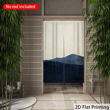 [2D Flat Print] 1pc Minimalist Abstract Mountain Outline Japanese Style Printed Door Curtain, 100% Polyester, Comfortable And Soft, Home Partition Decorative Screen, Practical Shop Room Divider Screen, Living Room And Bedroom Partition Design (Curtain Rod Not Included) - 1PC - View 9