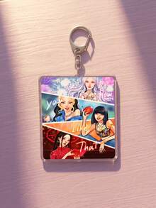 1 pieza/4 piezas Estilos Llaveros Acrílicos con Brillo para Colgar en Mochilas, Regalos Ideales de Vacaciones para Fans de K-Pop y Compañeros de Clase. - Multicolor - Ver 9