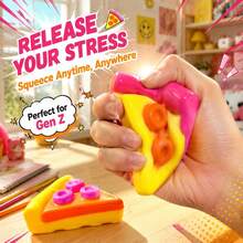 Juguete antiestrés suave con forma de pizza linda, esponja de recuperación lenta, juguete apretable para dedos con forma de pizza linda, antiestrés suave, forma de pizza triangular, rebanada realista, forma divertida, bordes redondeados, relieve 3D, puntos de cobertura realistas, suave y resistente, elástico tipo Q, suave y masticable, apretable, rebote, alivio del estrés, suave y esponjoso, apretón duradero, liso, rebote lento, regalo perfecto para fiesta de cumpleaños, bolsa de regalo, regalo festivo, antiestrés sensorial para la ansiedad, recompensa de aula - A - Ver 5