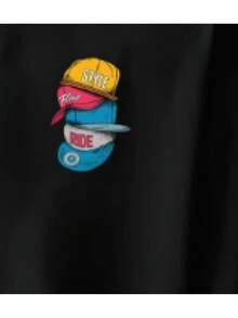 Camiseta de hombre con estampado de sombreros a la moda, estilo urbano, adecuada para uso casual diario, corte holgado con hombros caídos, cuello redondo y manga corta. - Blanco - Ver 3