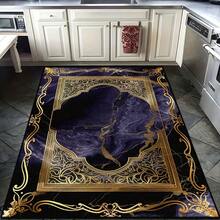 Elegant Golden Design Kitchen Carpet, Area Rug For Living Room, Bedroom, Soft Carpet, Indoor Carpet, Office Entrance, Interior Decoration, Game Room, Hotel, Cafe, Store Carpet - 1PC - 查看 6